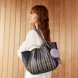 Negara Gathered Leather Tote Bag