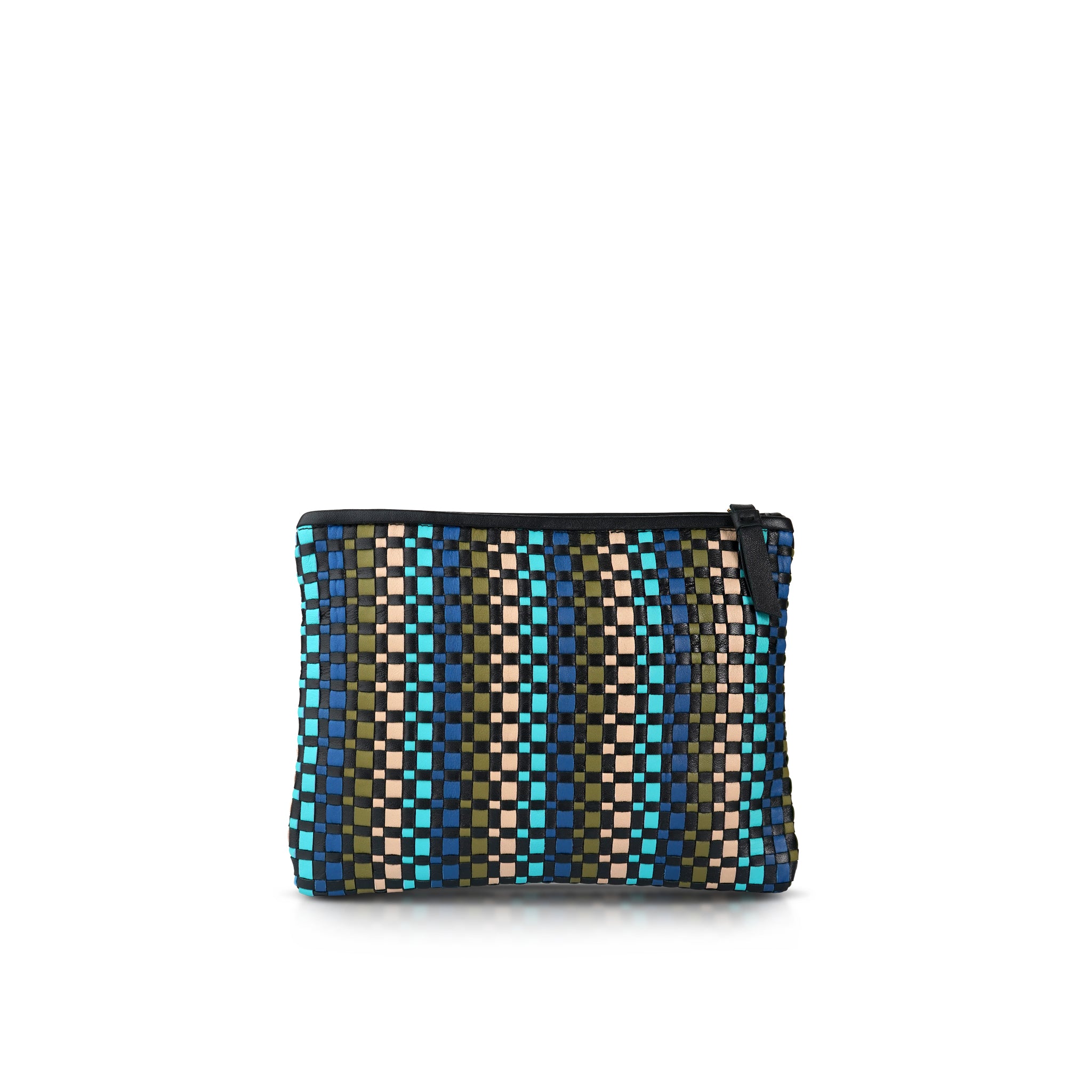 Malam Pouch – Handwoven Nappa Leather 3-in-1 Clutch (Forest)