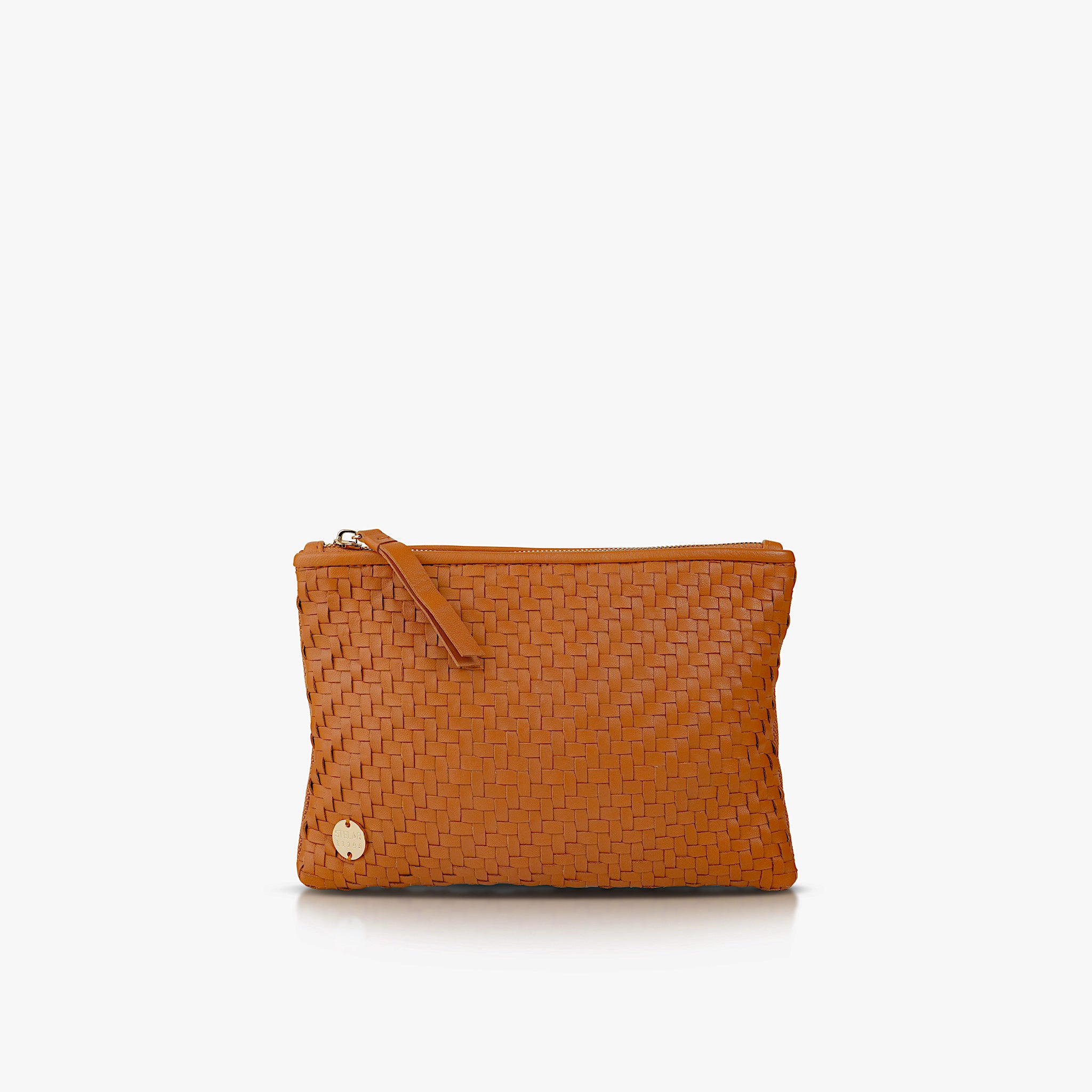 Hal Travel Pouch – Handwoven Nappa Leather & Cotton Canvas (Bracken)