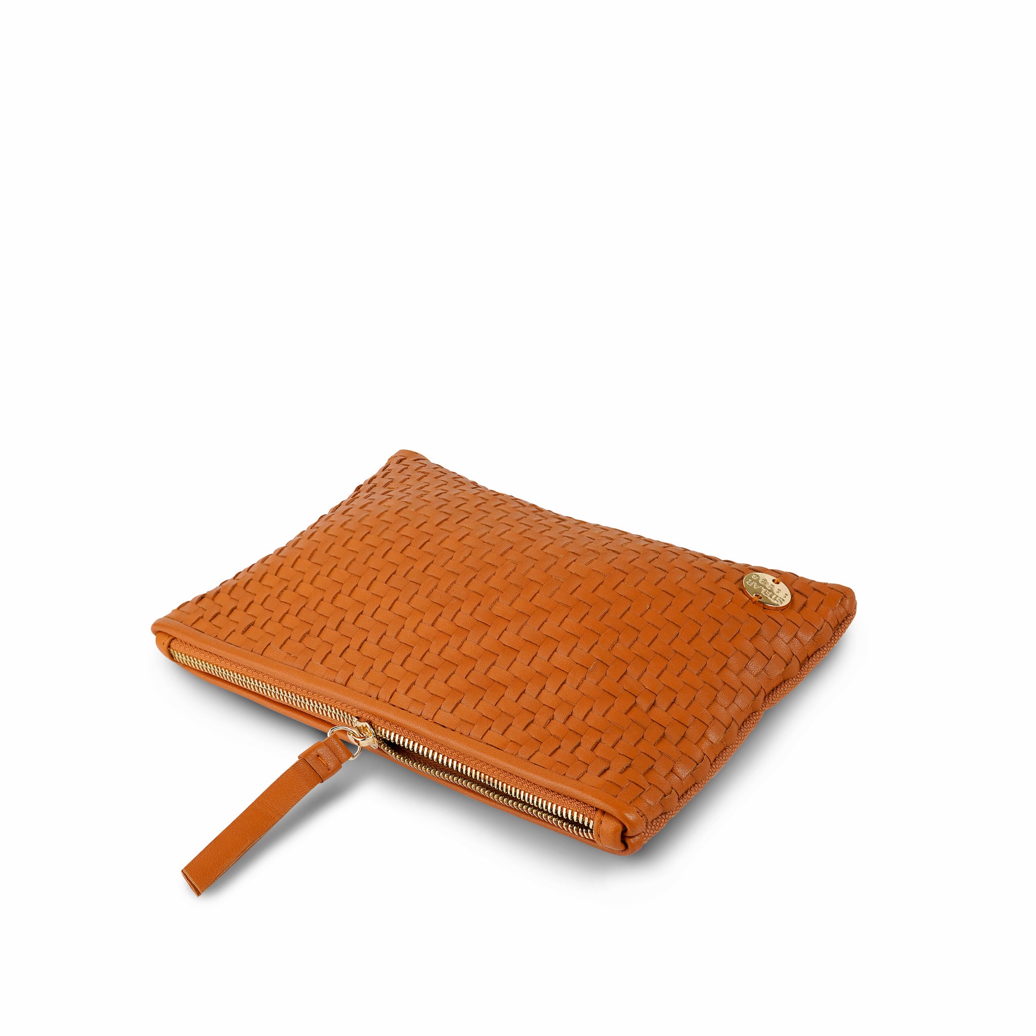 Hal Travel Pouch – Handwoven Nappa Leather & Cotton Canvas (Bracken)