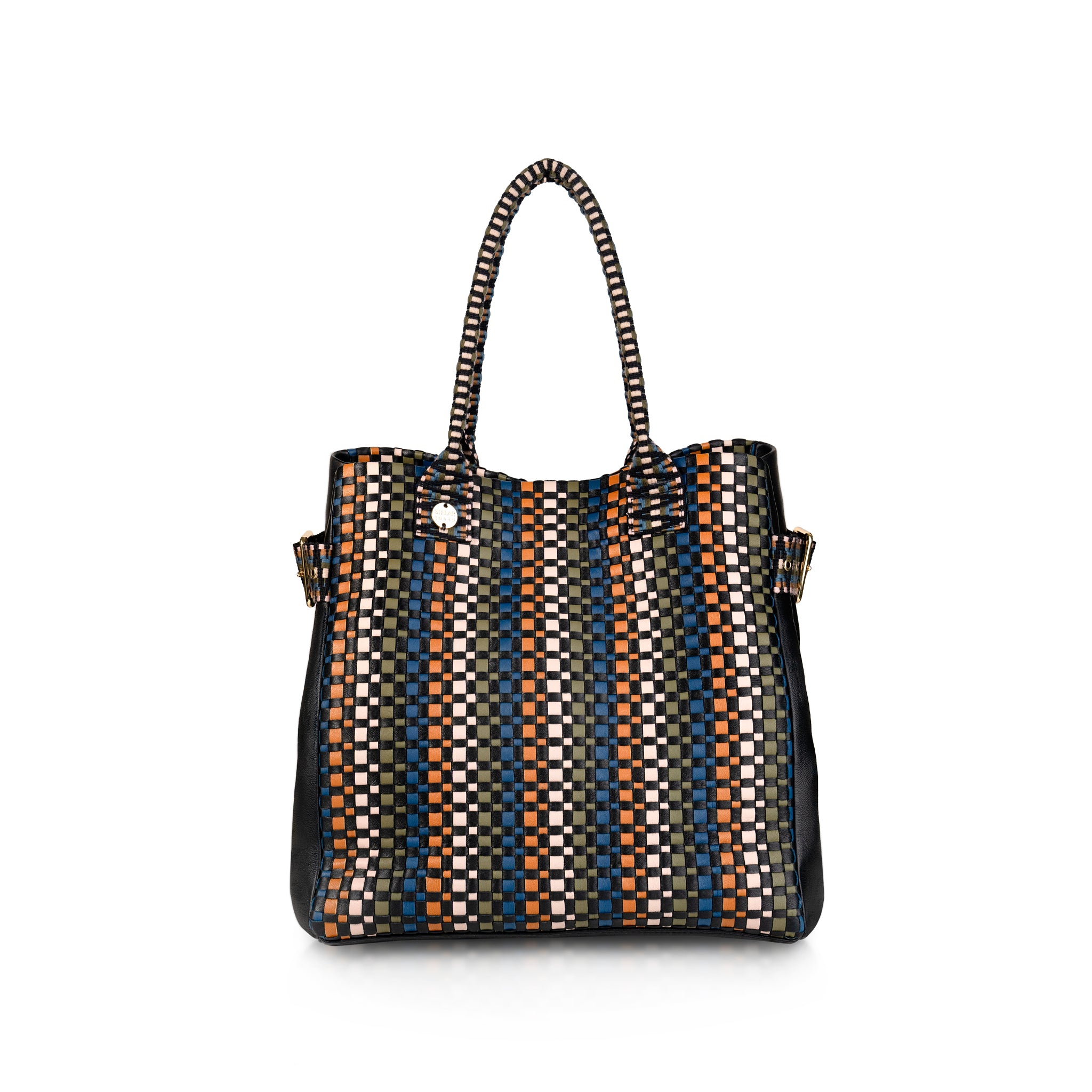 Kaba Leather Tote Bag – Handwoven (Bracken Multi)