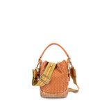 Keliki Mini Plant Fibre and Leather Bucket Bag