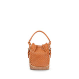 Keliki Mini Plant Fibre and Leather Bucket Bag