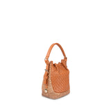 Keliki Mini Plant Fibre and Leather Bucket Bag