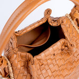 Keliki Mini Plant Fibre and Leather Bucket Bag