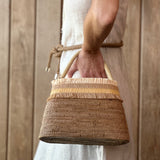 Raha Small Oval Raffia Basket Bag