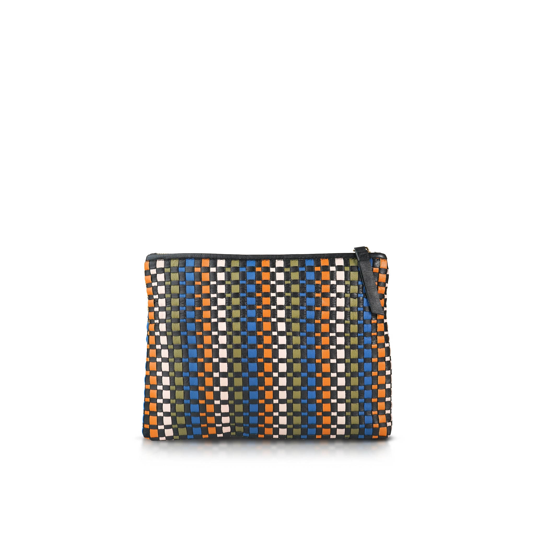 Malam Pouch – Handwoven Nappa Leather 3-in-1 Clutch (Bracken Multi)