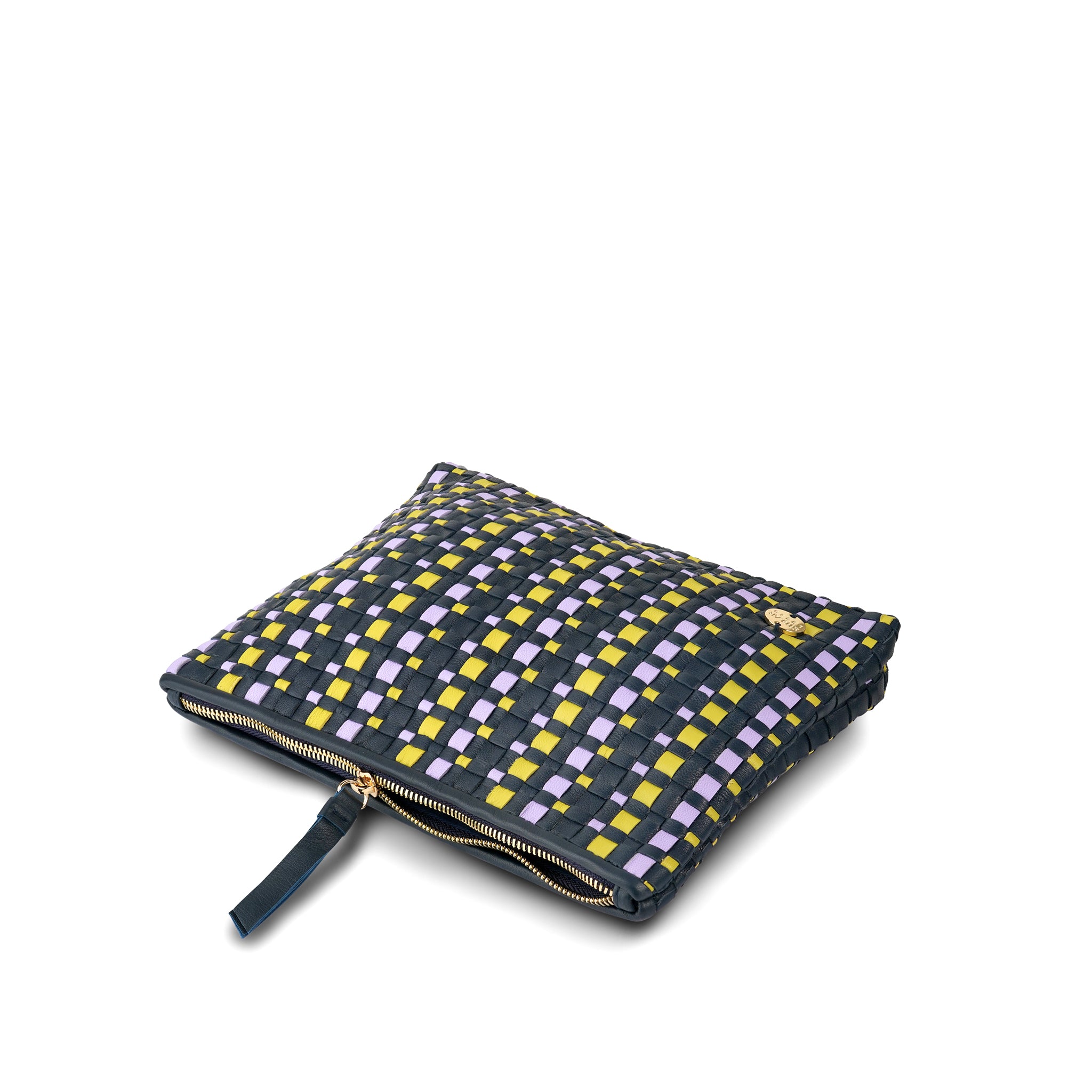 Malam Pouch – Handwoven Nappa Leather 3-in-1 Clutch (Sodalite)