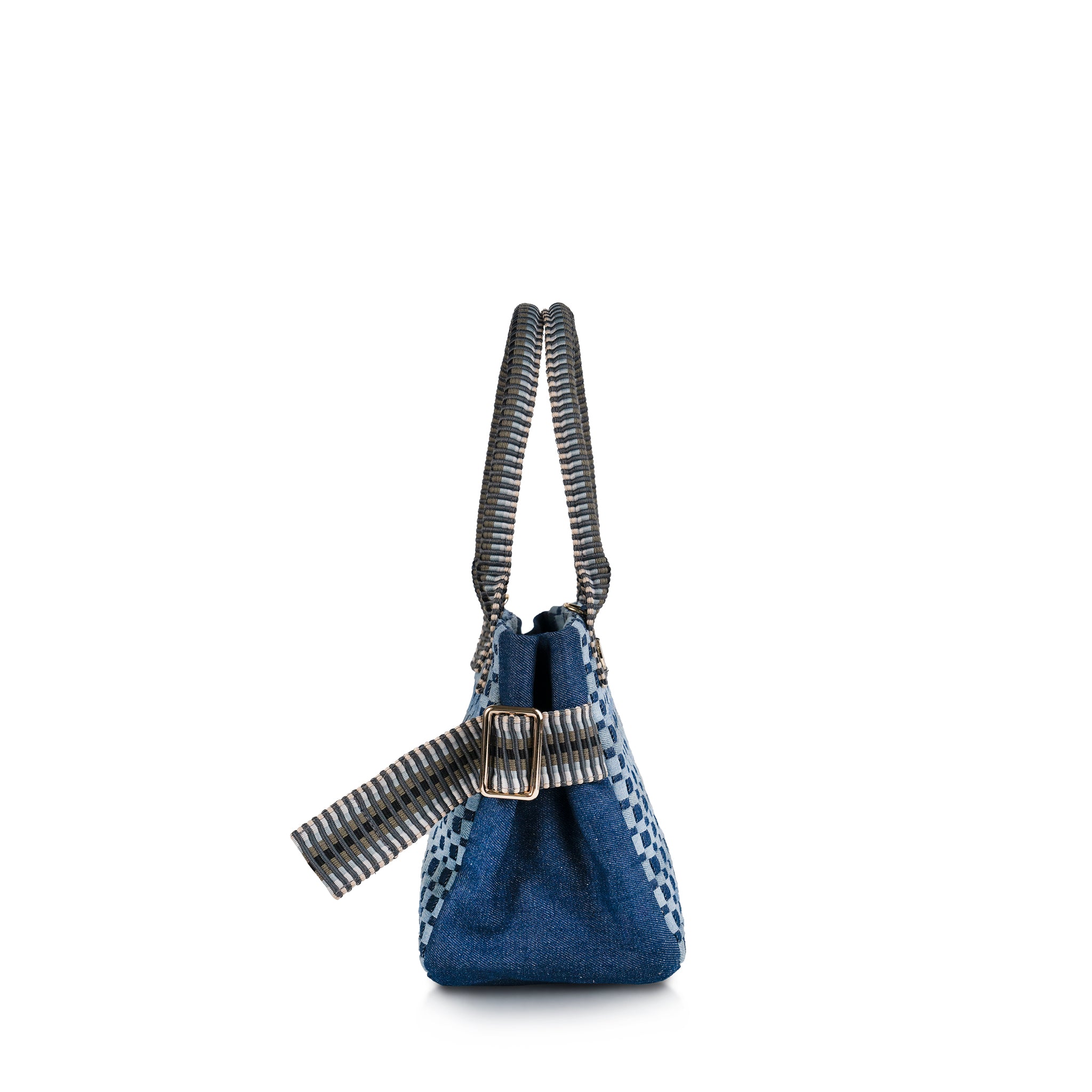Kaba Mini Tote Bag – Handwoven (Denim)