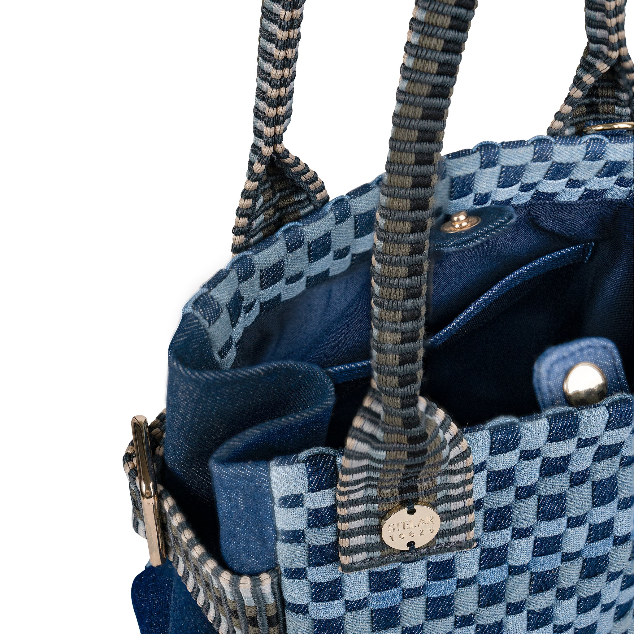 Kaba Mini Tote Bag – Handwoven (Denim)