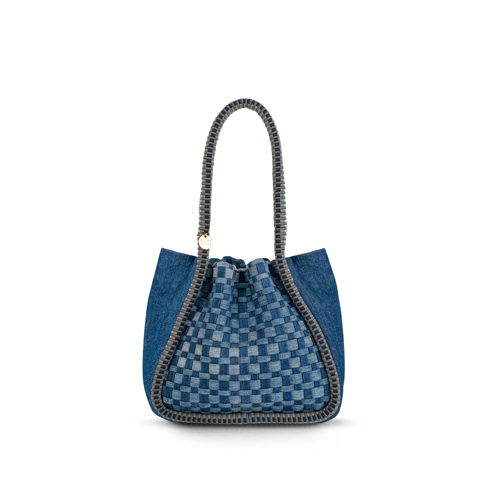 Negara Mini Gathered Denim Tote Bag – Denim | STELAR