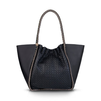 Negara Gathered Leather Tote Bag