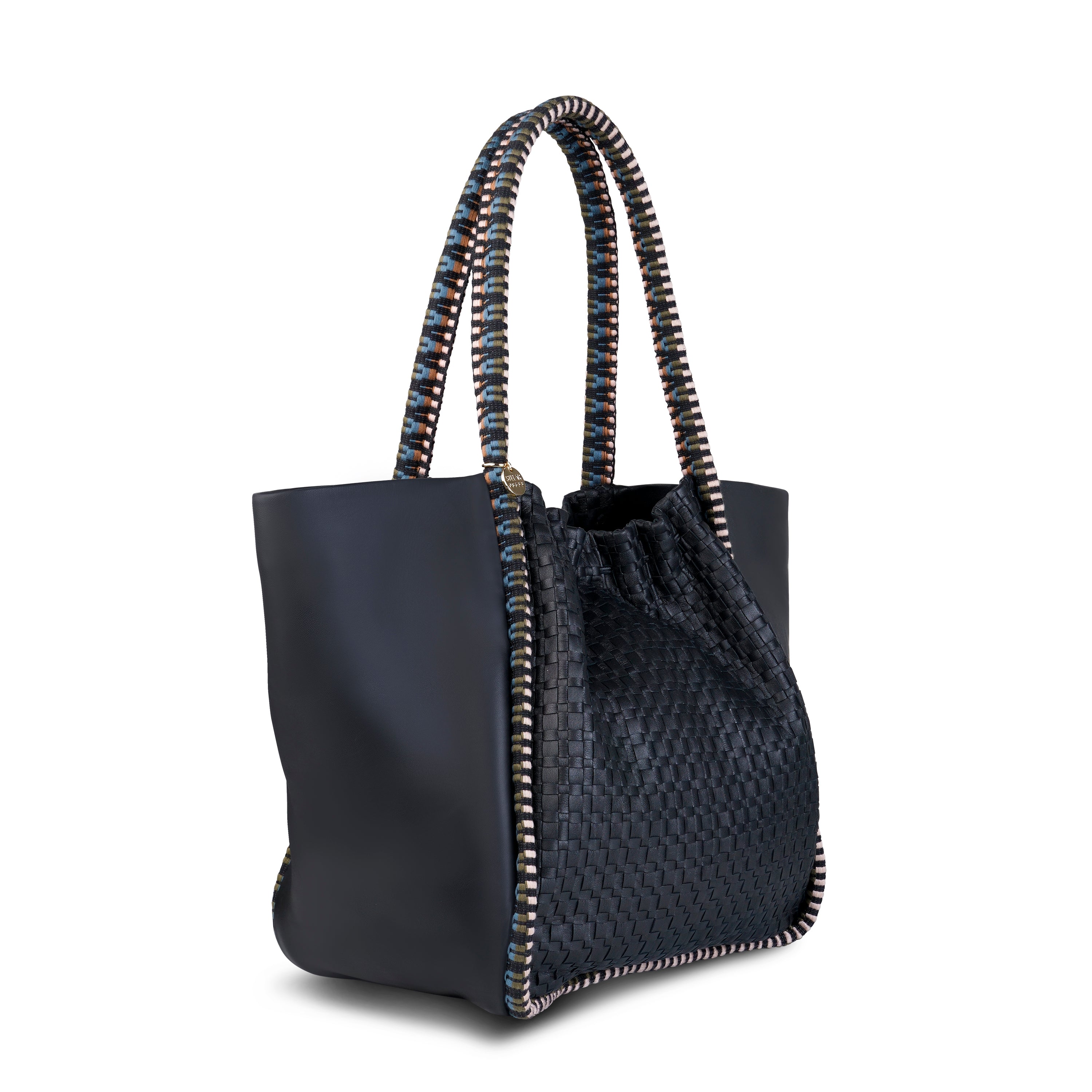 Negara Gathered Leather Tote Bag