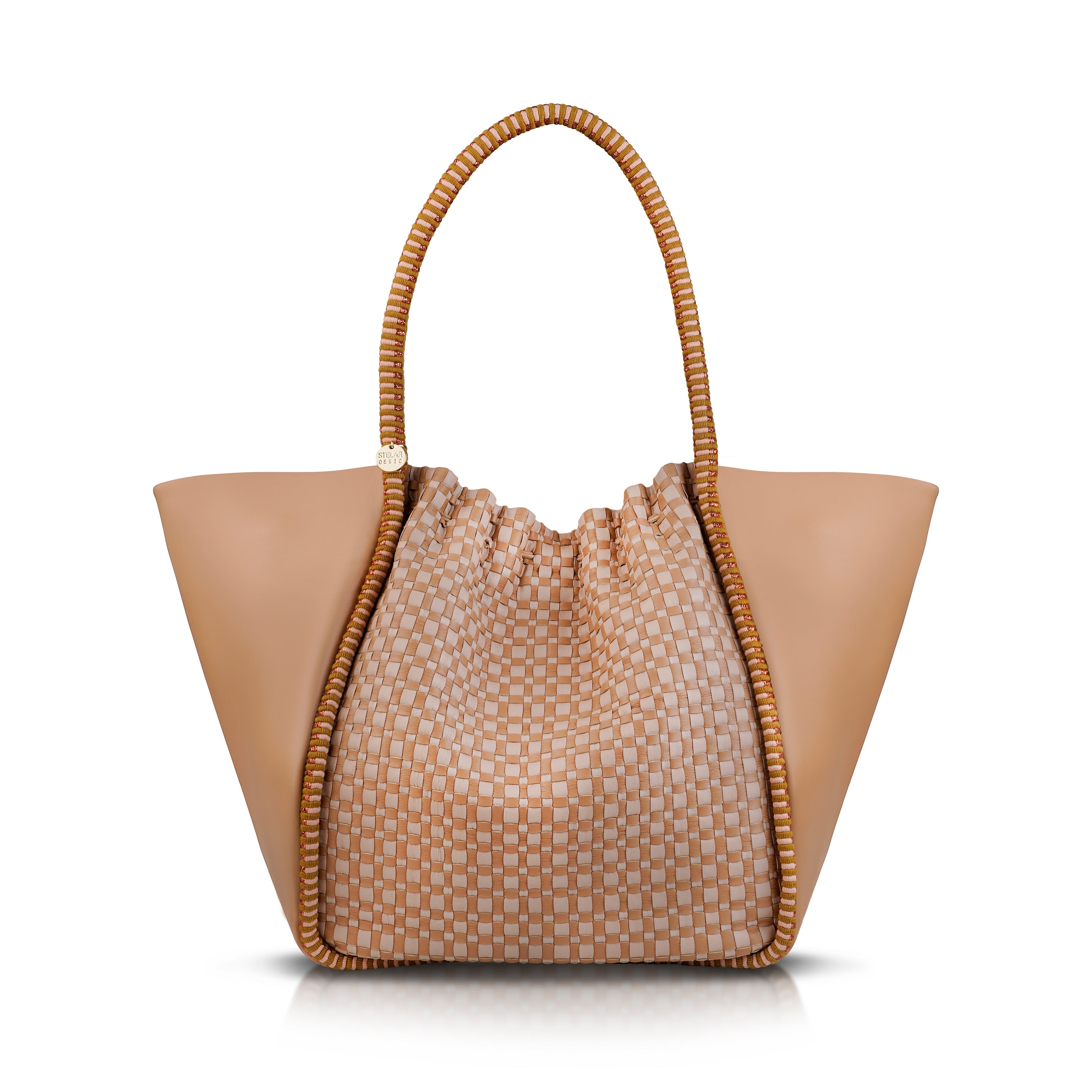 Negara Gathered Leather Tote Bag