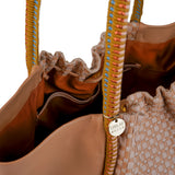 Negara Gathered Leather Tote Bag