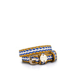 Sunda Slim Jacquard Belt - Blue Stripe