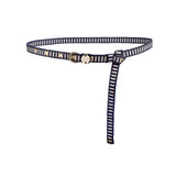 Sunda Slim Jacquard Belt - Olive Stripe