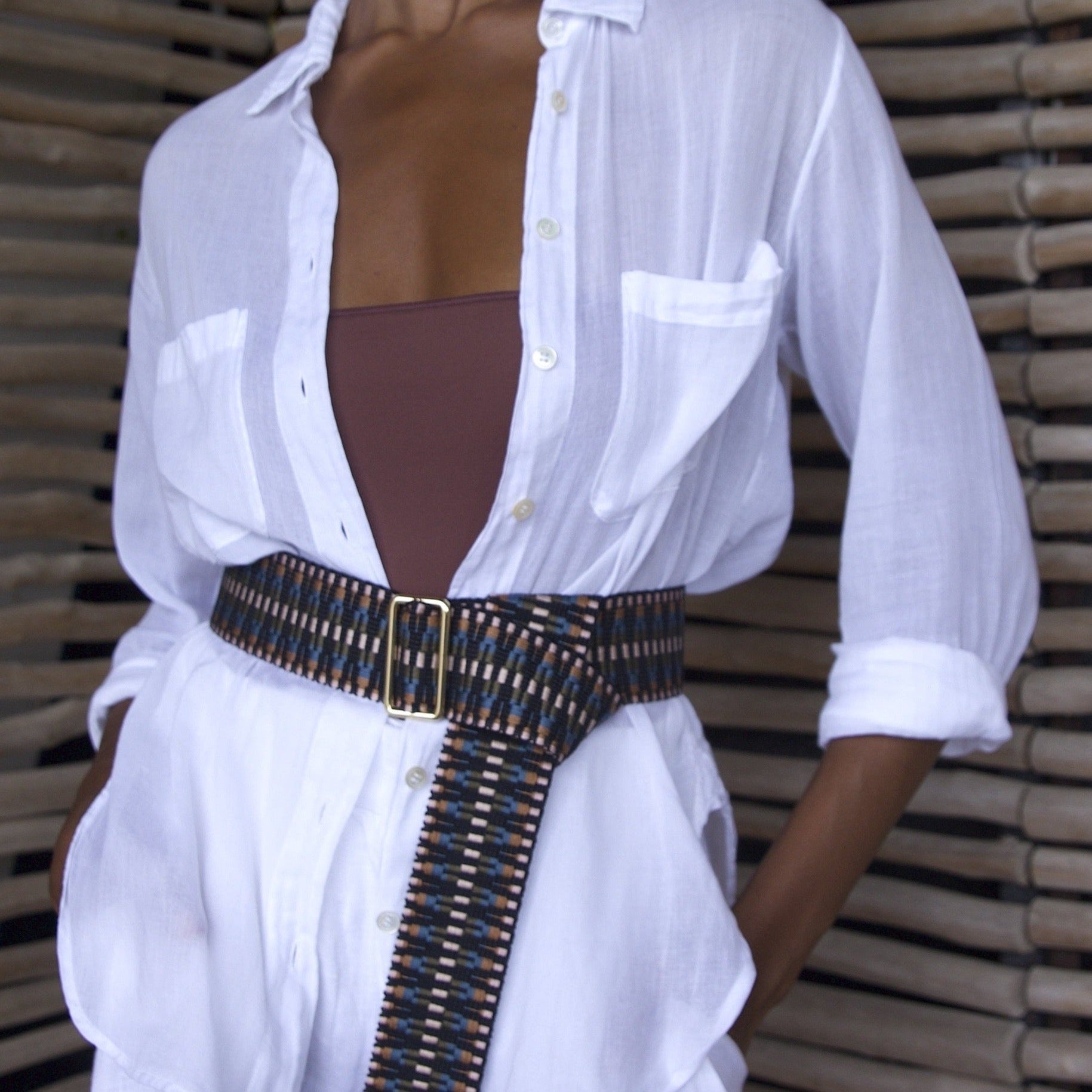 Sunda Jacquard Belt - Olive jacquard 40mm