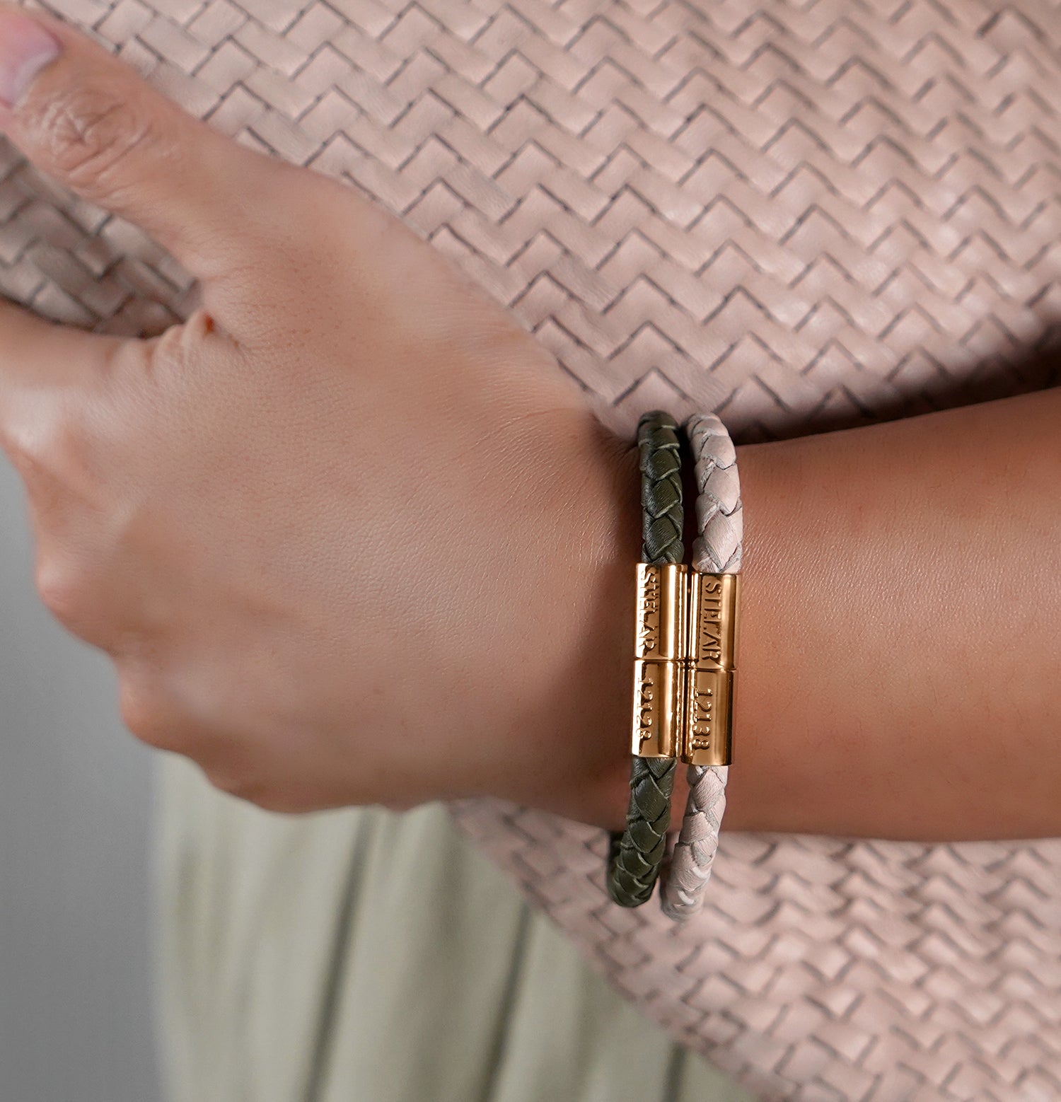 Teman Slim Woven Leather Bracelet