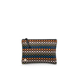 Hal Travel Pouch – Handwoven Nappa Leather & Cotton Canvas (Bracken Multi)