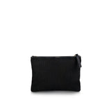 Hal Travel Pouch – Handwoven Nappa Leather & Cotton Canvas (Bracken Multi)