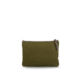 Hal Travel Pouch – Handwoven Nappa Leather & Cotton Canvas (Olive Green)