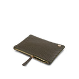 Hal Travel Pouch – Handwoven Nappa Leather & Cotton Canvas (Olive Green)