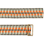 Sunda Medium Jacquard Belt - Hot Orange