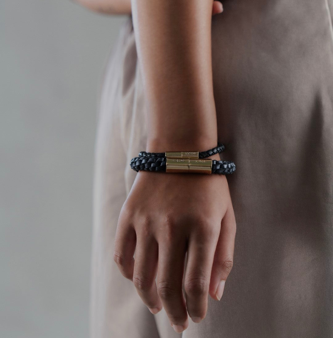 Teman Wide Woven Leather Bracelet