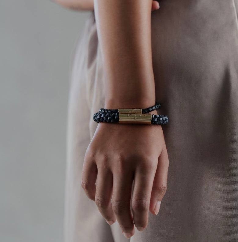 Teman Wide Woven Leather Bracelet