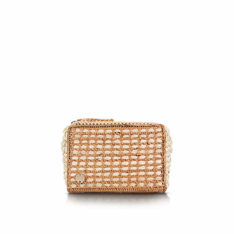 Pulau Mini Raffia Clutch Bag