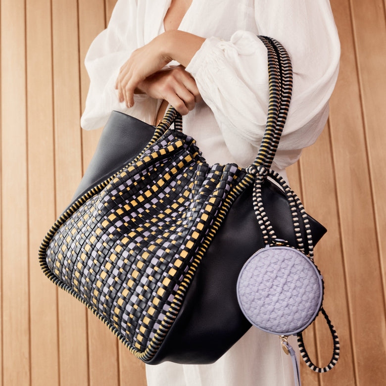 Negara Gathered Leather Tote Bag