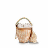 Ora Raffia Fringe Bucket Bag