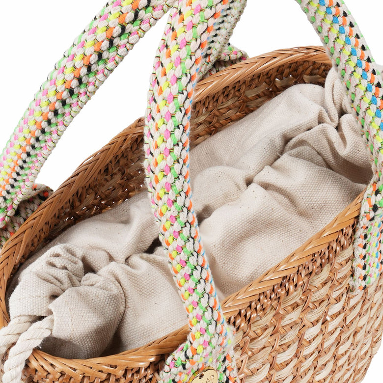 Pantai Small Raffia Fringe Tote Bag