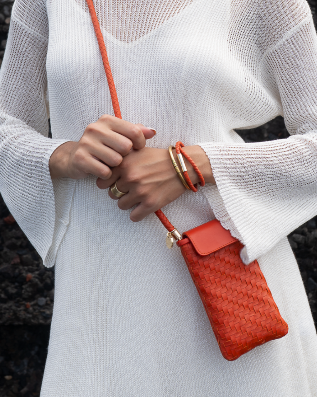 Berawa Phone Pouch – Hot Coral