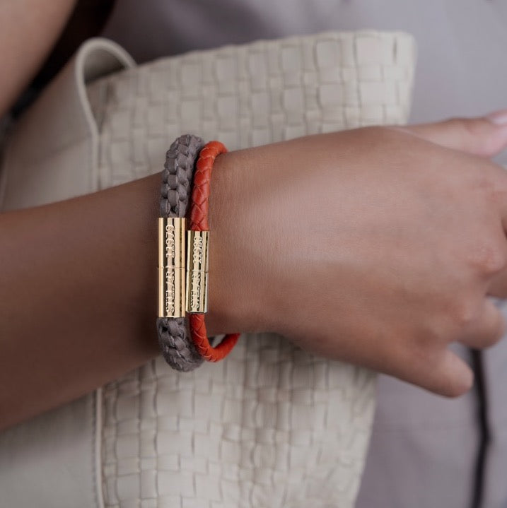 Teman Slim Woven Leather Bracelet