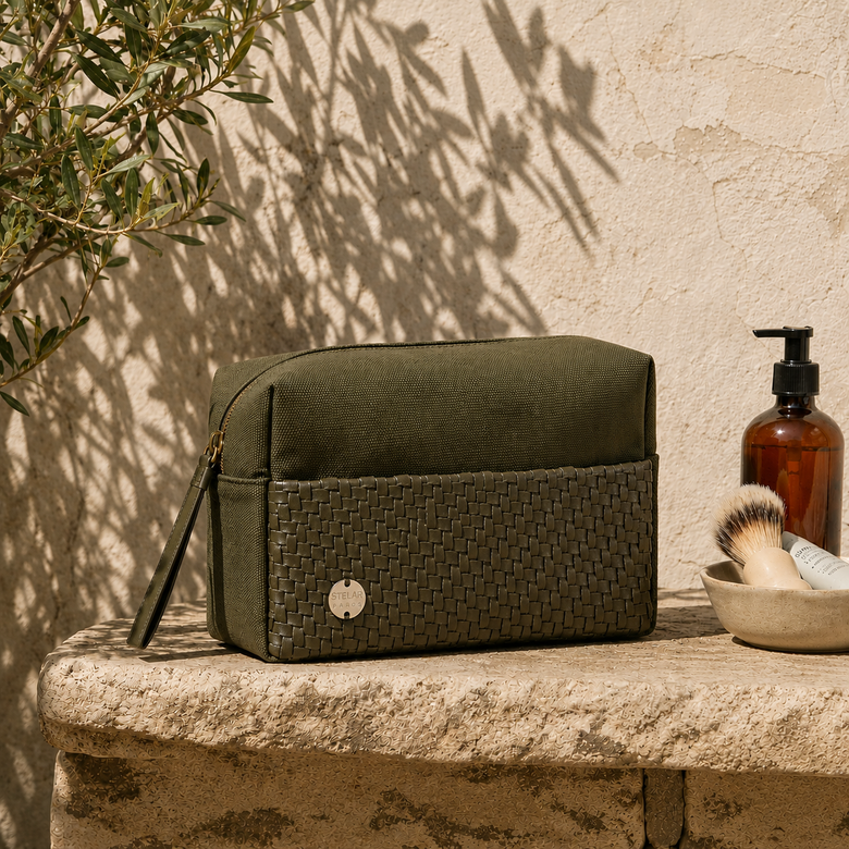 Cuci Canvas and Leather Washbag