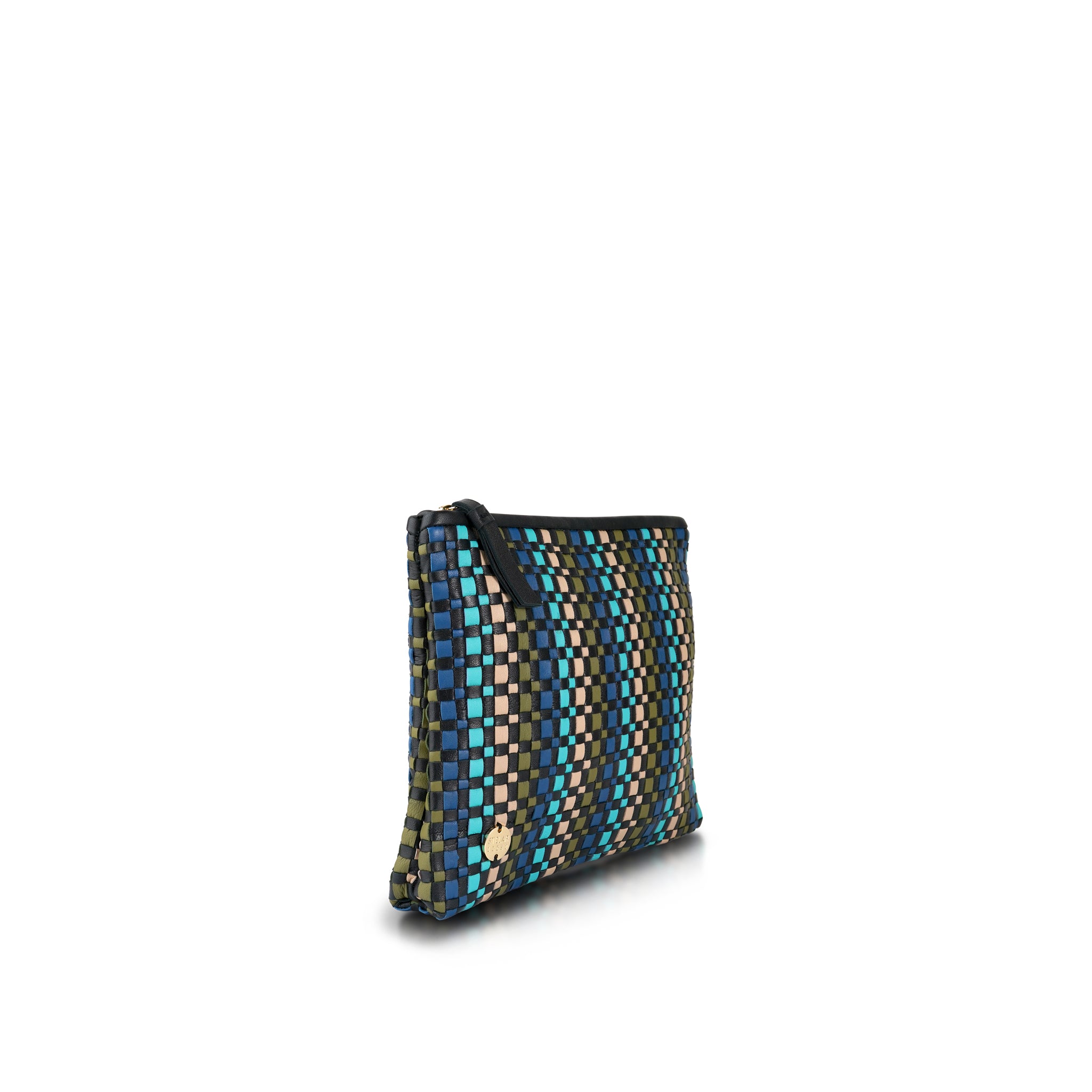 Malam Pouch – Handwoven Nappa Leather 3-in-1 Clutch (Forest)