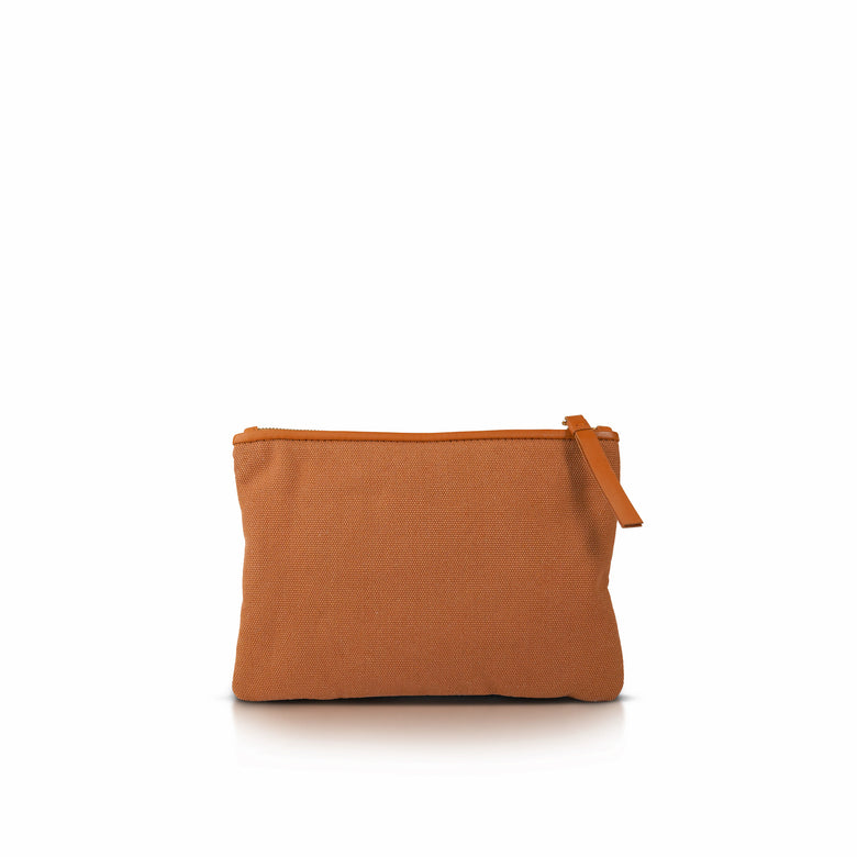 Hal Travel Pouch – Handwoven Nappa Leather & Cotton Canvas (Bracken)