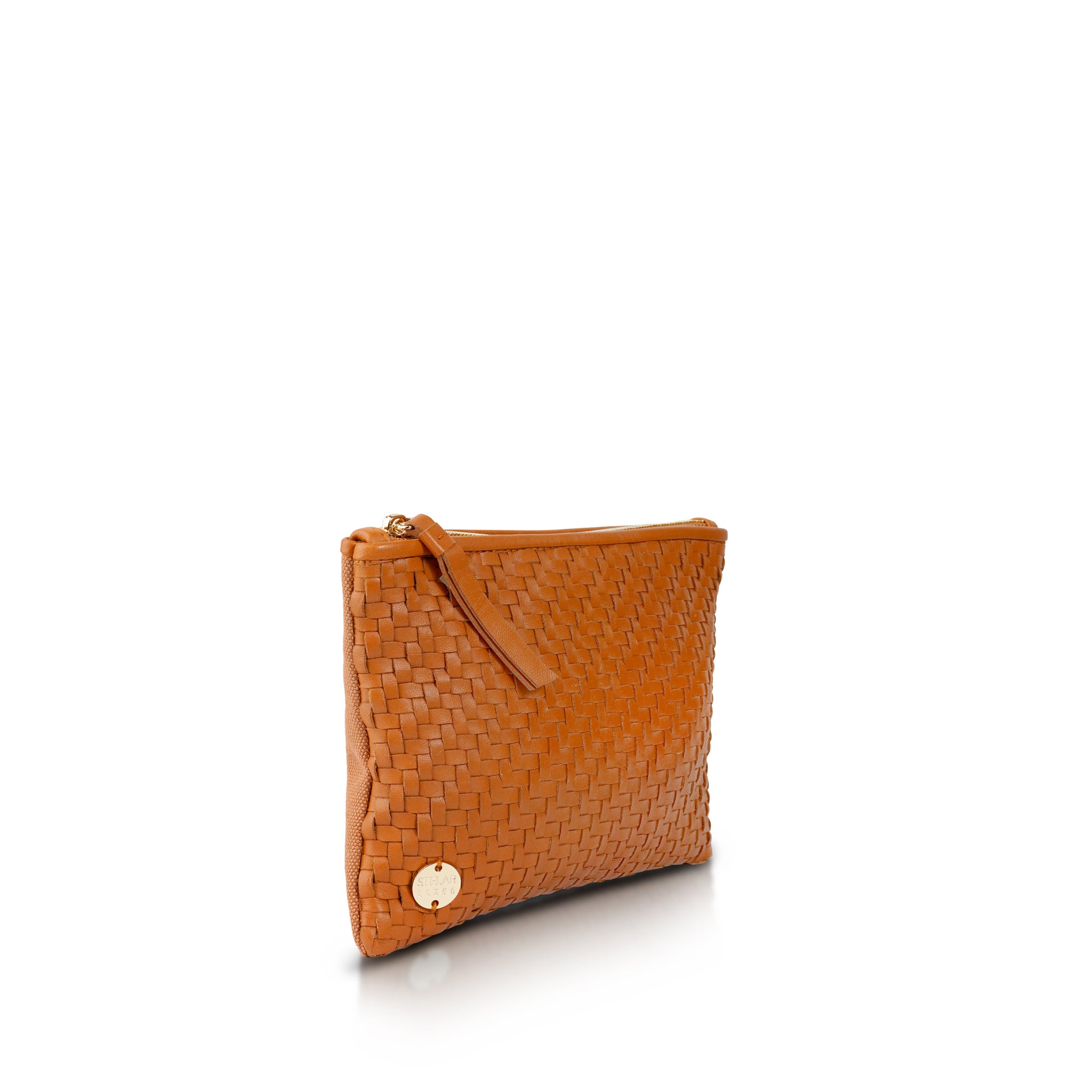 Hal Travel Pouch – Handwoven Nappa Leather & Cotton Canvas (Bracken)