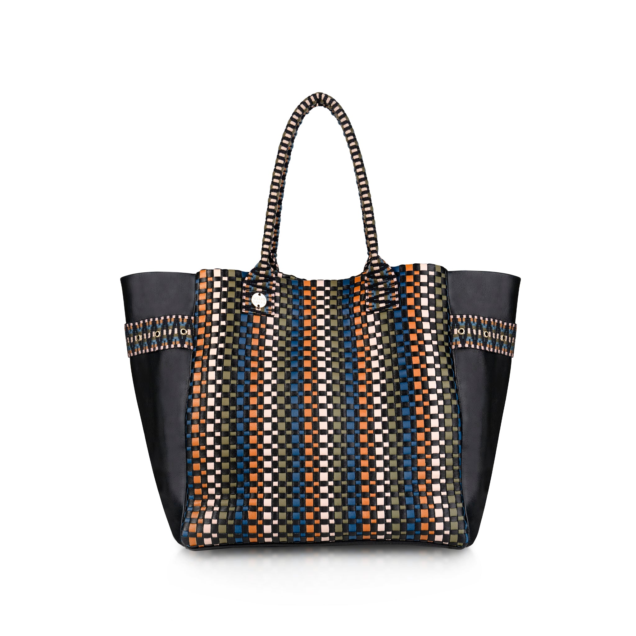 Kaba Leather Tote Bag – Handwoven (Bracken Multi)