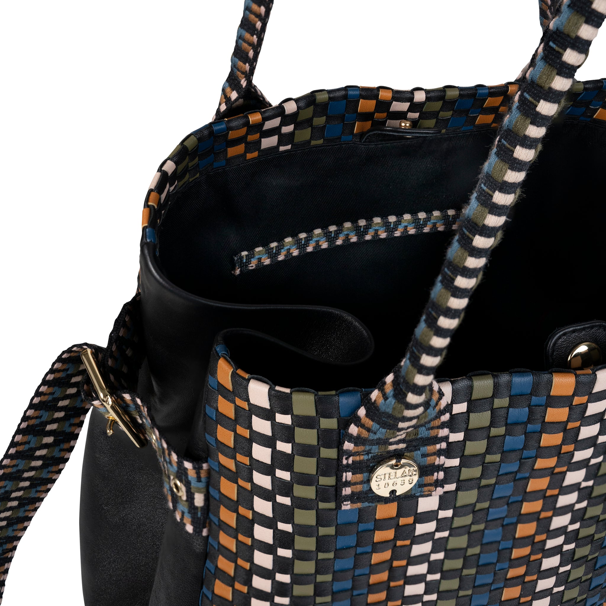 Kaba Leather Tote Bag – Handwoven (Bracken Multi)