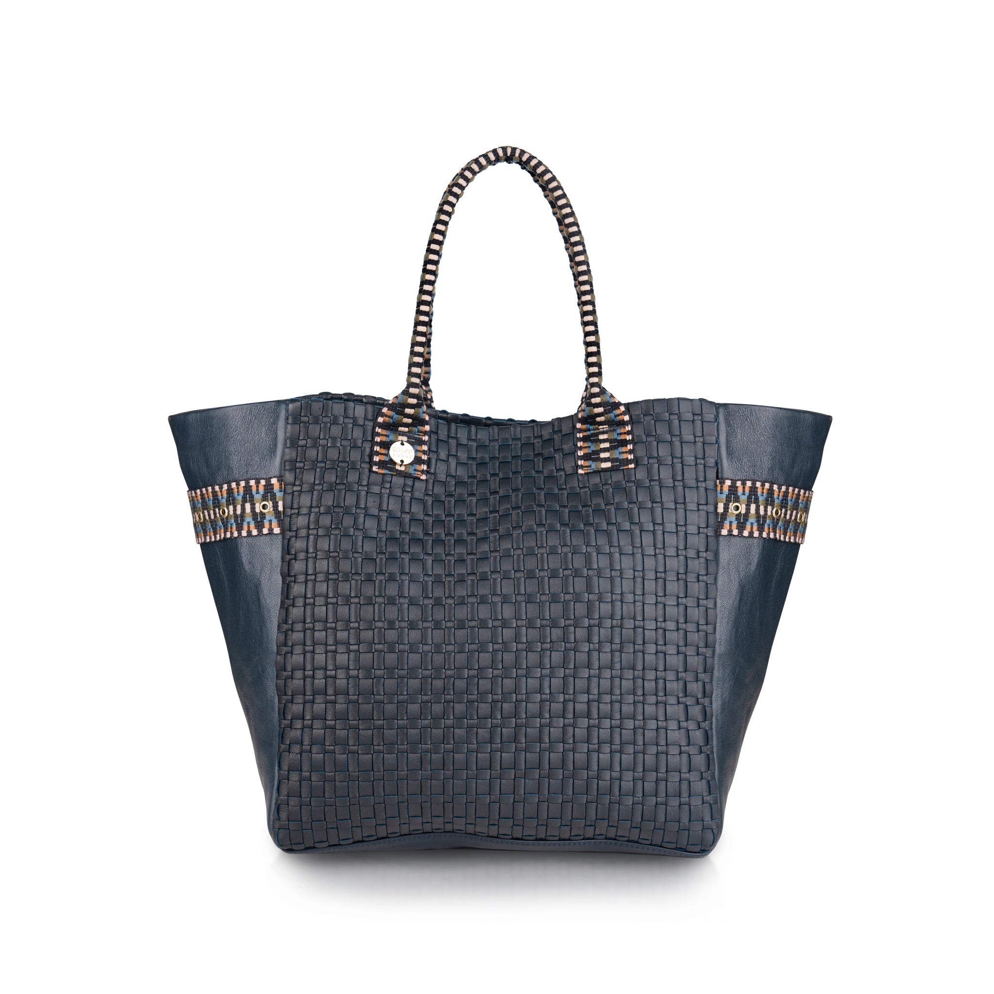 Kaba Leather Tote Bag – Handwoven (Midnight)
