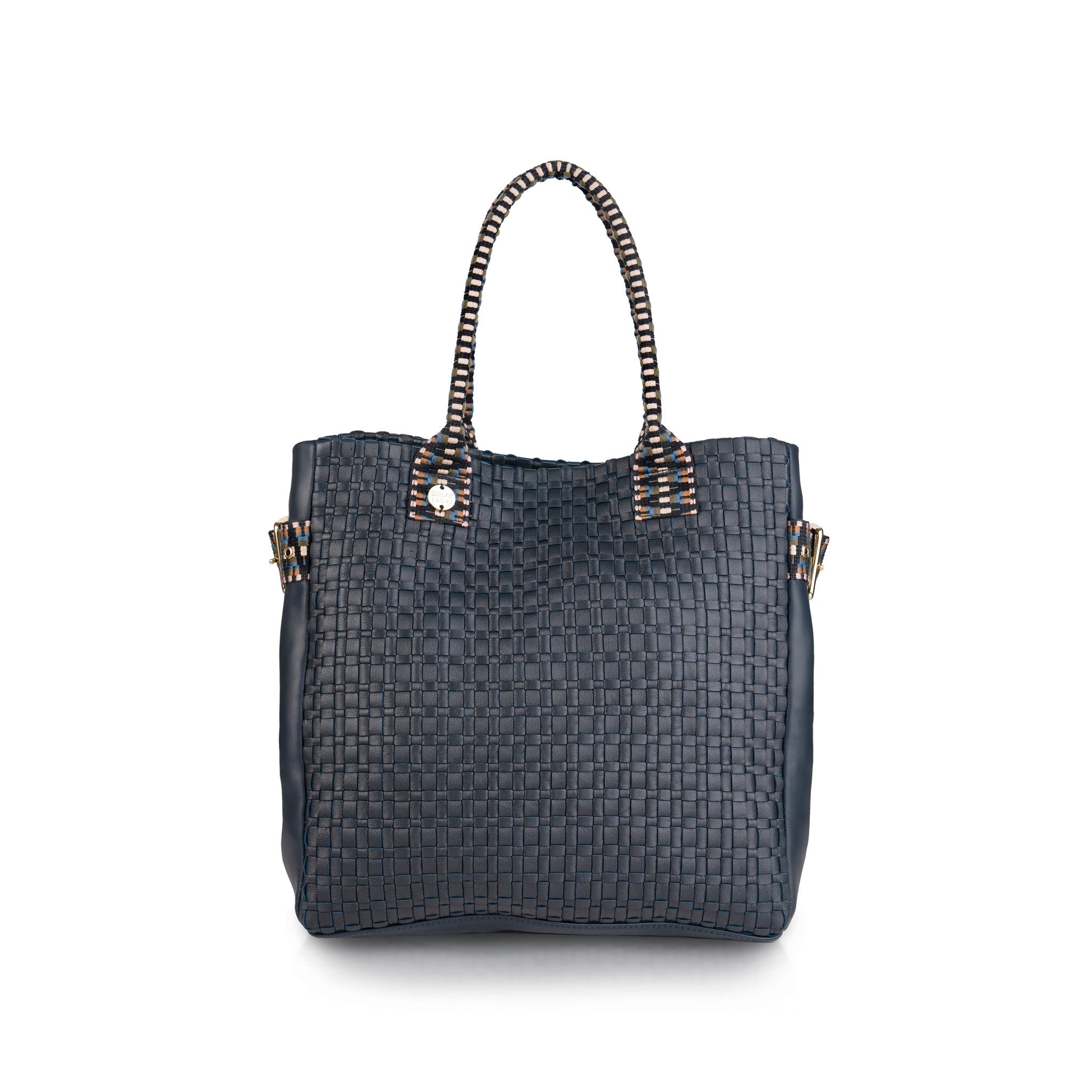 Kaba Leather Tote Bag – Handwoven (Midnight)