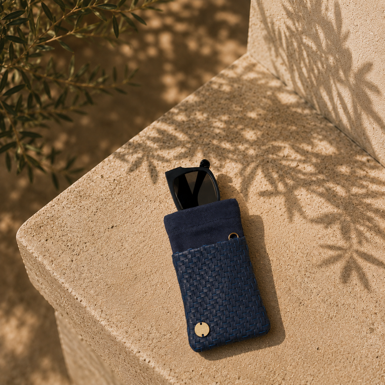Kecamata Canvas and Leather Sunglass Case