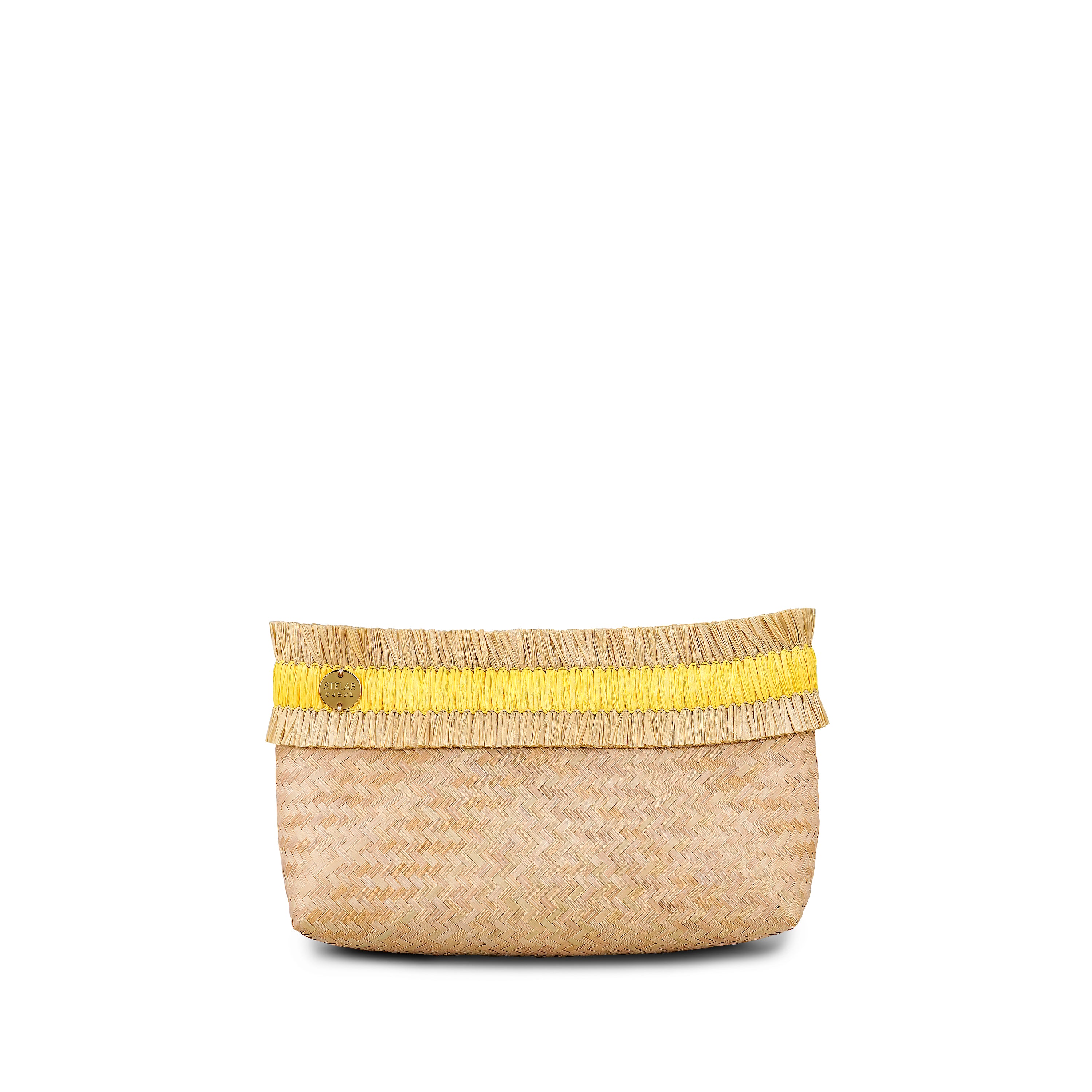 Straw Clutch Bags Psathina Tsantakia Sisal Kitrina Psathina Tsantakia Yellow Rafia Clutch Bag main image 1