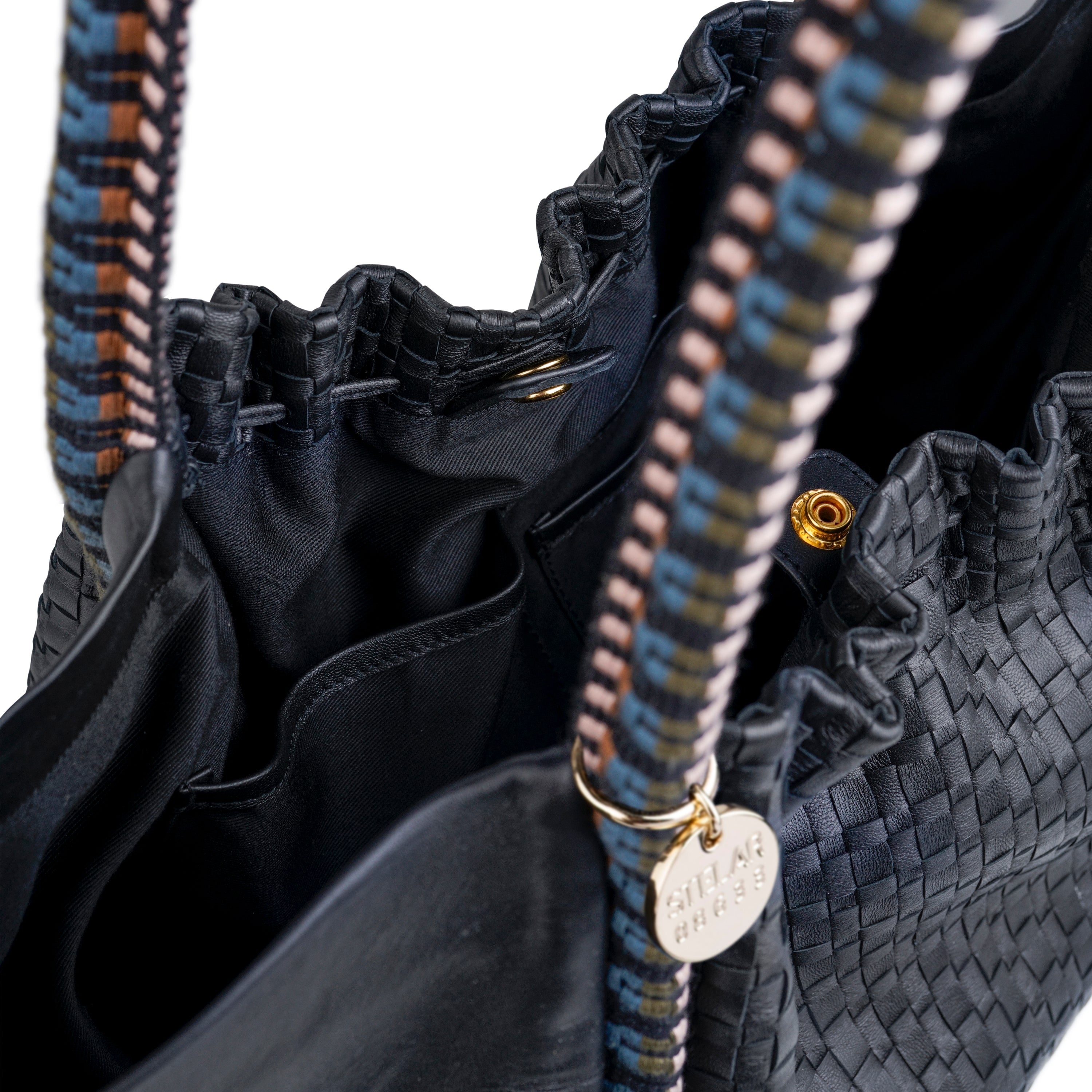 Negara Gathered Leather Tote Bag