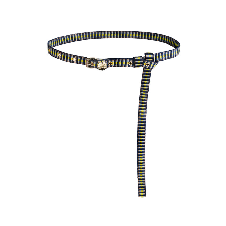 Sunda Slim Jacquard Belt - Sodalite Stripe