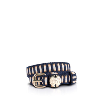 Sunda Slim Jacquard Belt - Olive Stripe