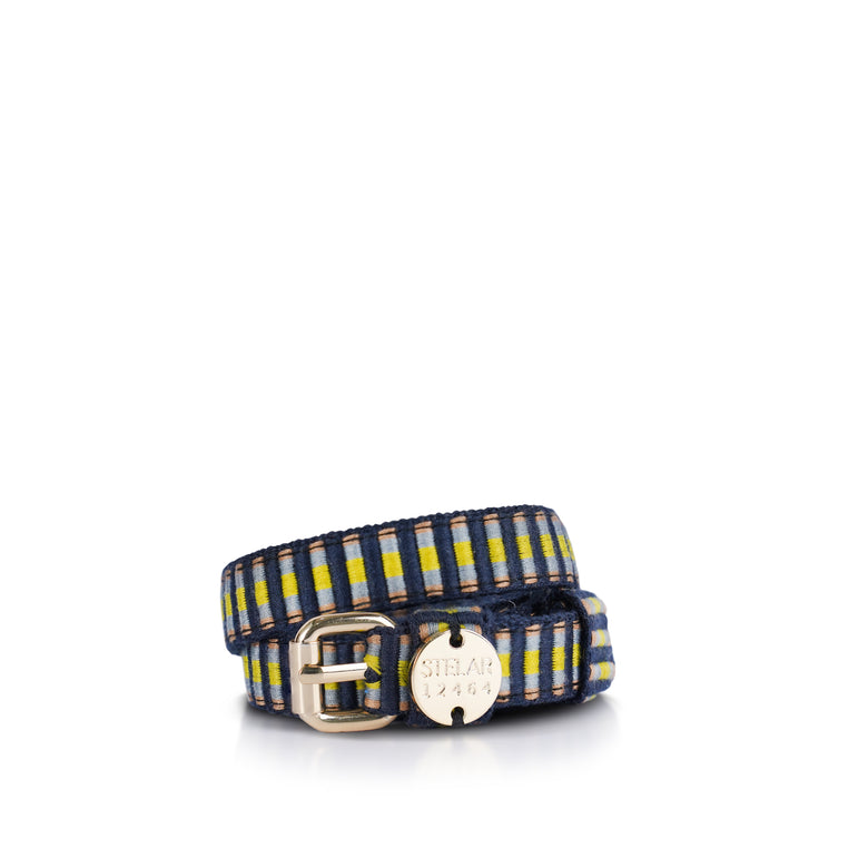 Sunda Slim Jacquard Belt - Sodalite Stripe